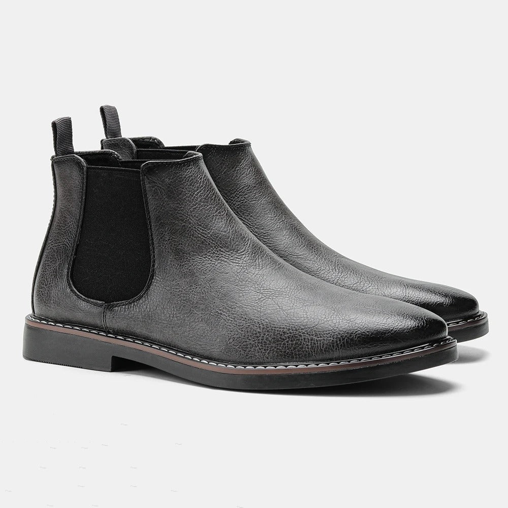 Men's Classic Chelsea Boots | Timeless Leather-Look Ankle Boots for the Modern Man