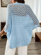 Women's Light Boho Knit Cardigan with Batwing Sleeves