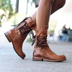 Women's Luxury Leather Lace-Up Boots | Classic Ankle Boots with Premium Finish