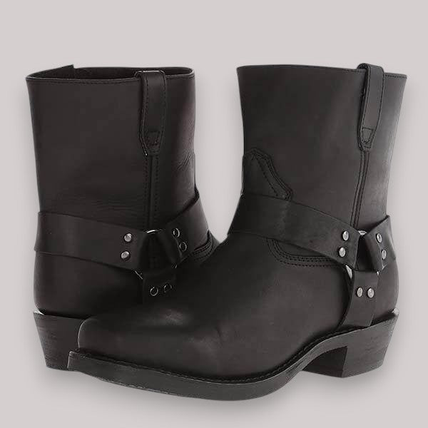 Men's Western Harness Boots | Classic Leather Cowboy Boots in Brown & Black