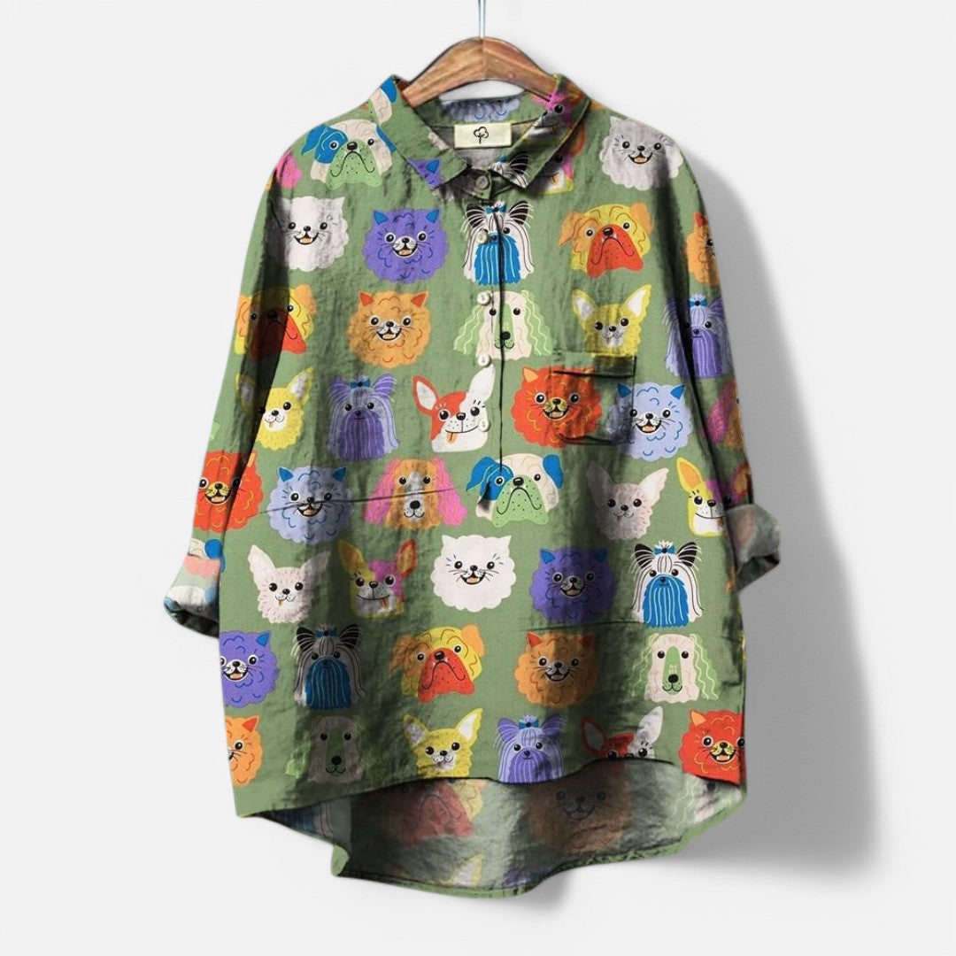 Women's Artistic Print Blouse