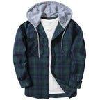 Men's Casual Plaid Hoodie Shirt