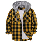 Men's Casual Plaid Hoodie Shirt