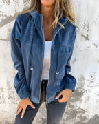 Women's Corduroy Hooded Jacket