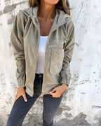 Women's Corduroy Hooded Jacket
