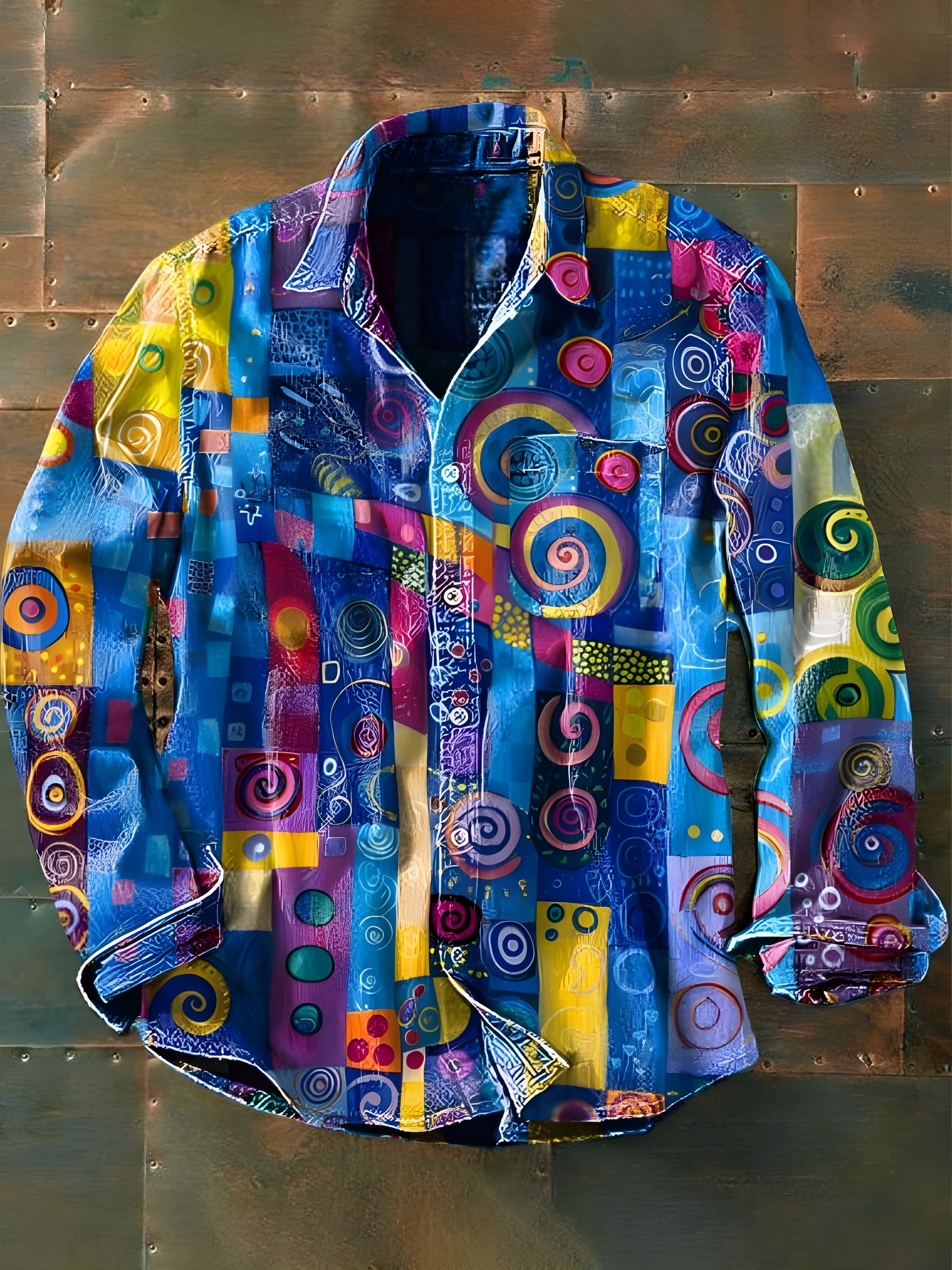 Unisex Vintage Polo Shirt – Blue & Yellow