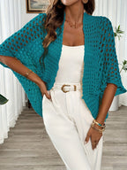 Women's Light Boho Knit Cardigan with Batwing Sleeves