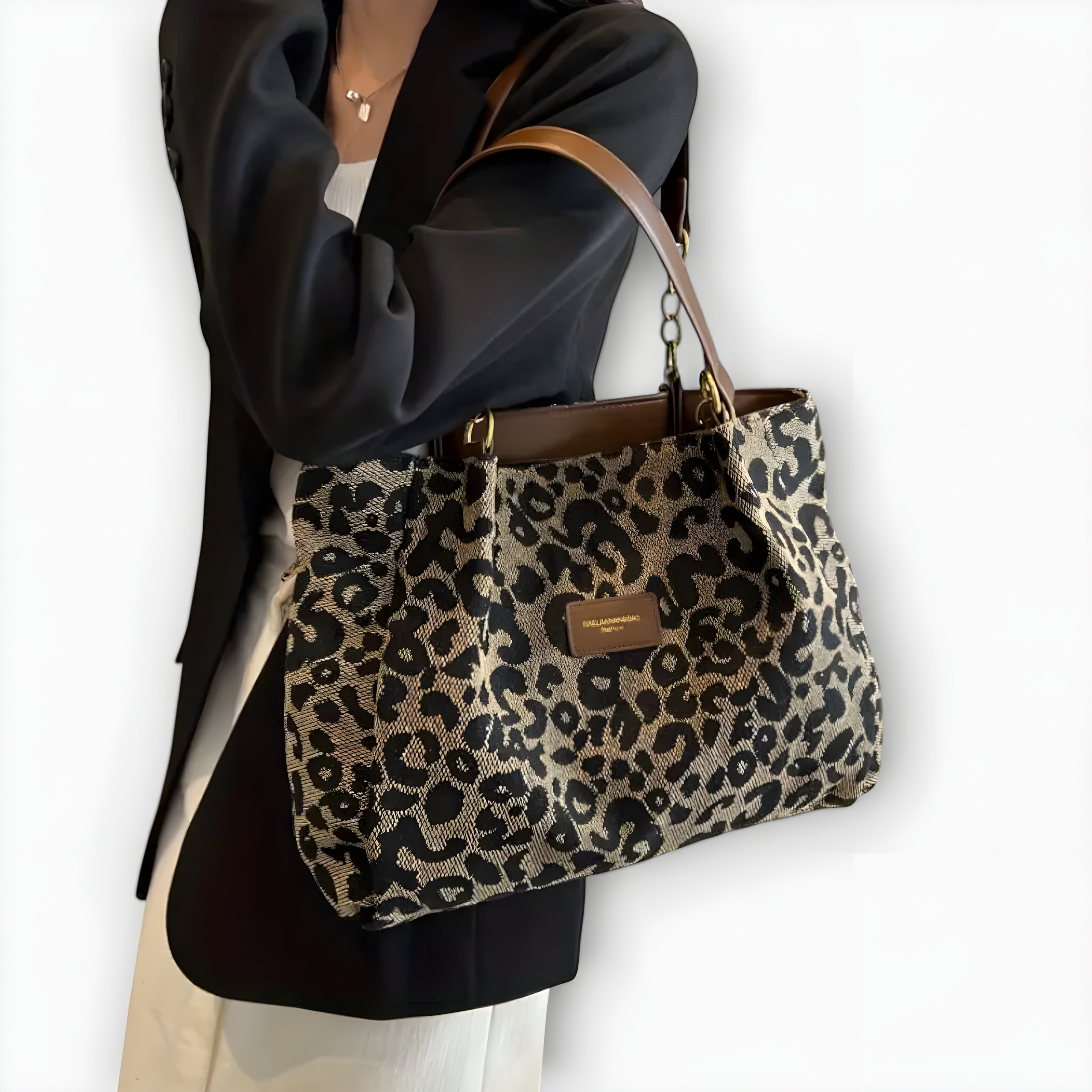Stylish Leopard Canvas Tote Bag