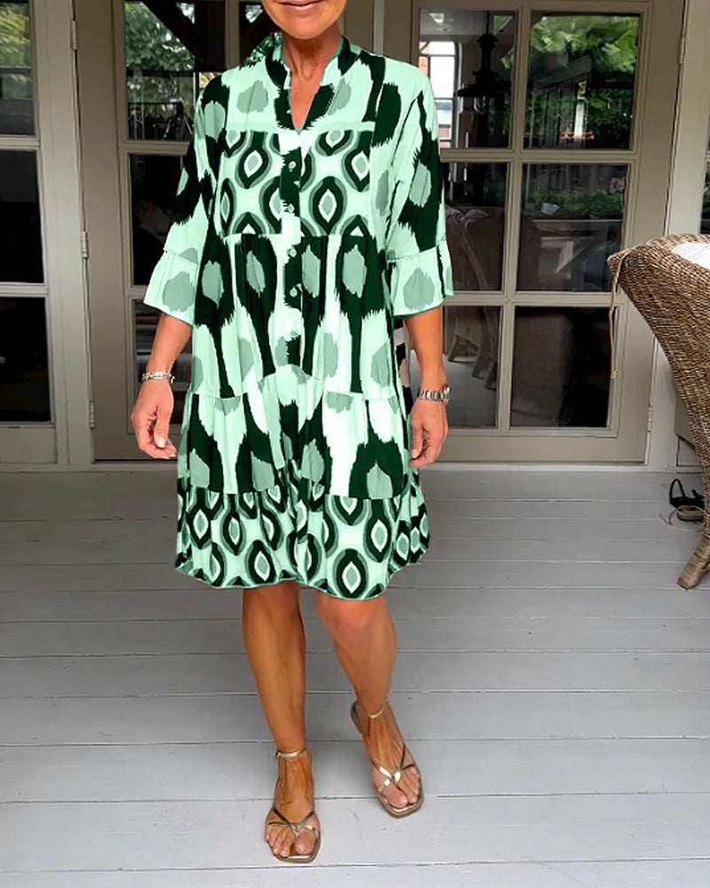 Women's Elegant Printed Wrap Dress | Timeless Feminine Design for Every Occasion