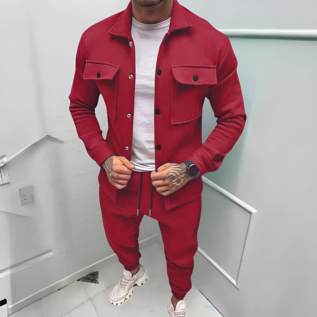 Men's Classic Two-Piece Suit Set | Elegant Tailored Dress Jacket & Trousers