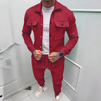 Men's Classic Two-Piece Suit Set | Elegant Tailored Dress Jacket & Trousers