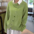 Women's Loose Fit Knit Cardigan | Casual Oversized Button-Up Sweater – Green