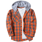 Men's Casual Plaid Hoodie Shirt