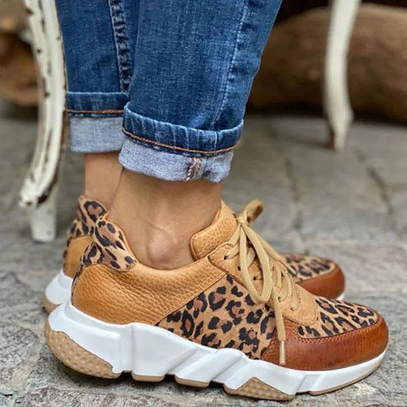 Women's Comfortable Leopard-Print Sneakers