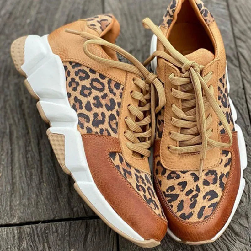Women's Comfortable Leopard-Print Sneakers