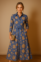 Women's Classic Shirt Dress with Timeless Elegance