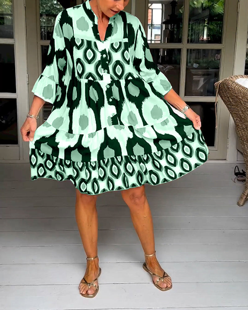 Women's Elegant Printed Wrap Dress | Timeless Feminine Design for Every Occasion