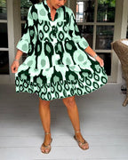 Women's Elegant Printed Wrap Dress | Timeless Feminine Design for Every Occasion