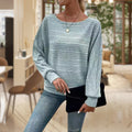 Women's Striped Batwing Knit Sweater | Relaxed Fit Pullover Top in Multiple Colors