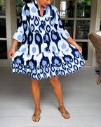 Women's Elegant Printed Wrap Dress | Timeless Feminine Design for Every Occasion
