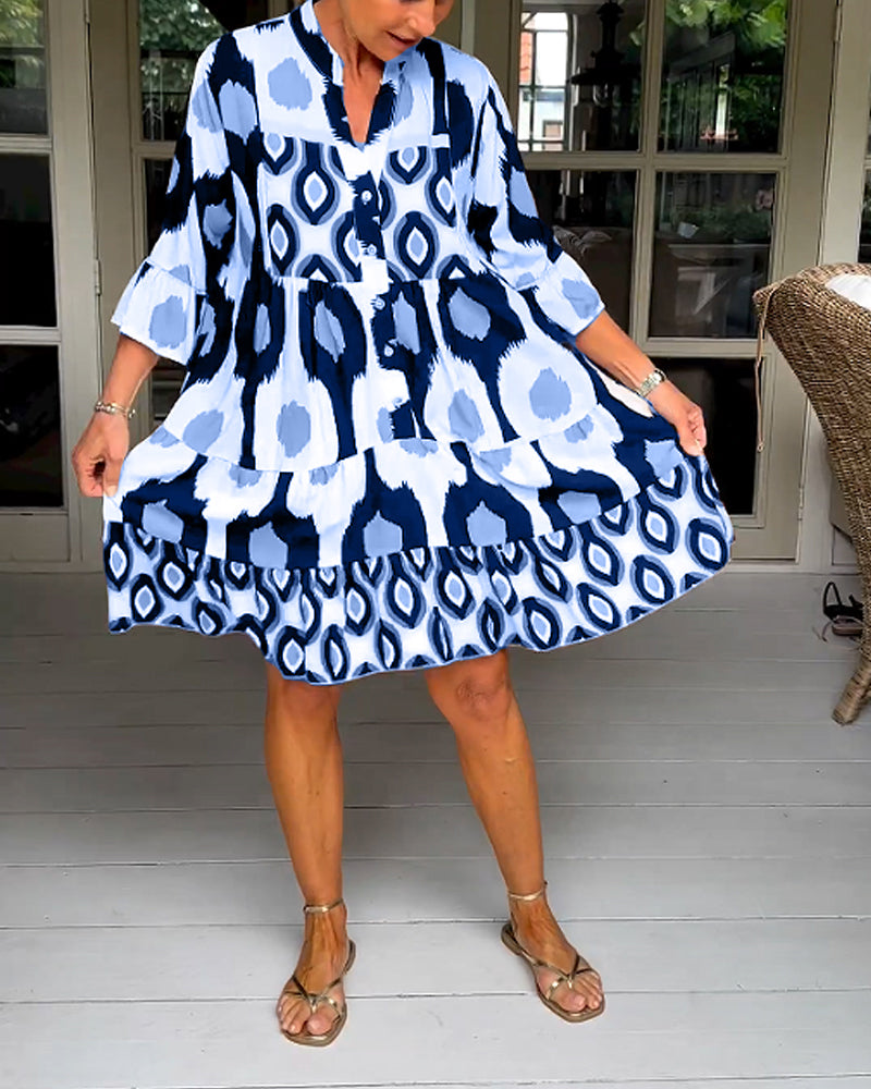 Women's Elegant Printed Wrap Dress | Timeless Feminine Design for Every Occasion