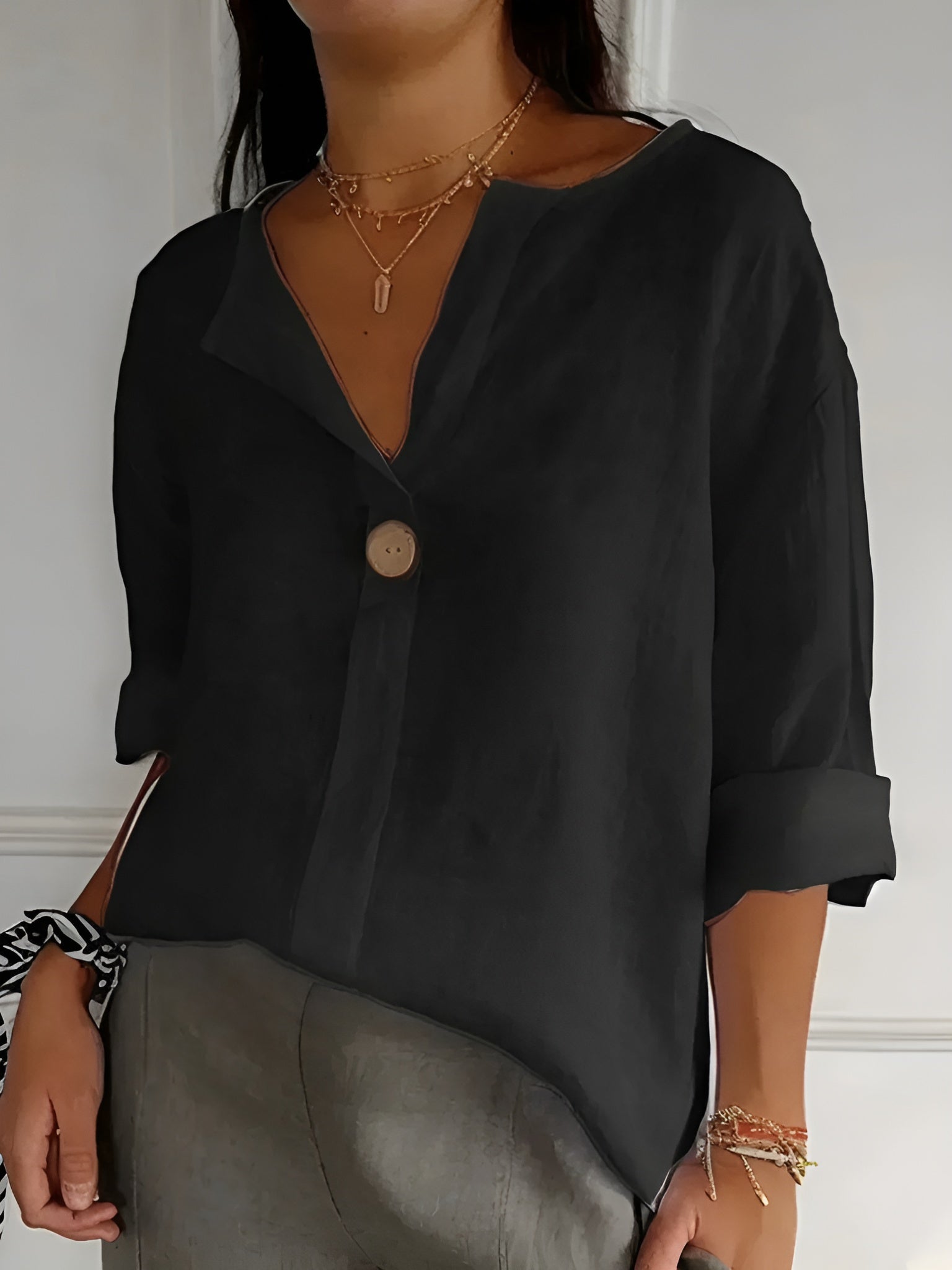 Women's Elegant Comfort Blouse | Lightweight Versatile Top for Work and Beyond