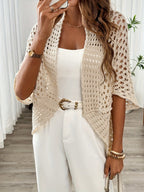 Women's Light Boho Knit Cardigan with Batwing Sleeves