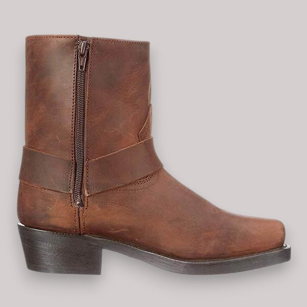 Men's Western Harness Boots | Classic Leather Cowboy Boots in Brown & Black