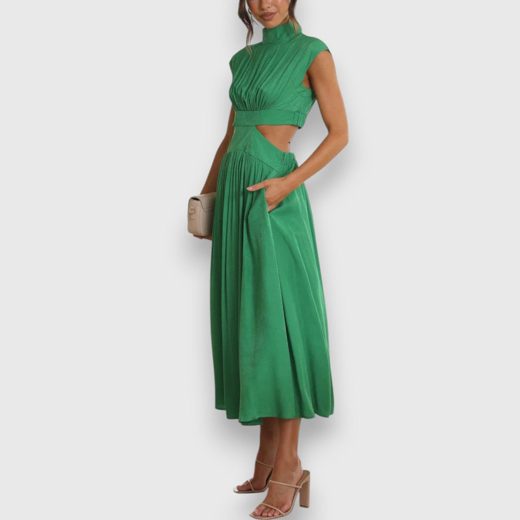 Women's Elegant Maxi Dress with Cut-Out Details