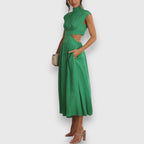 Women's Elegant Maxi Dress with Cut-Out Details