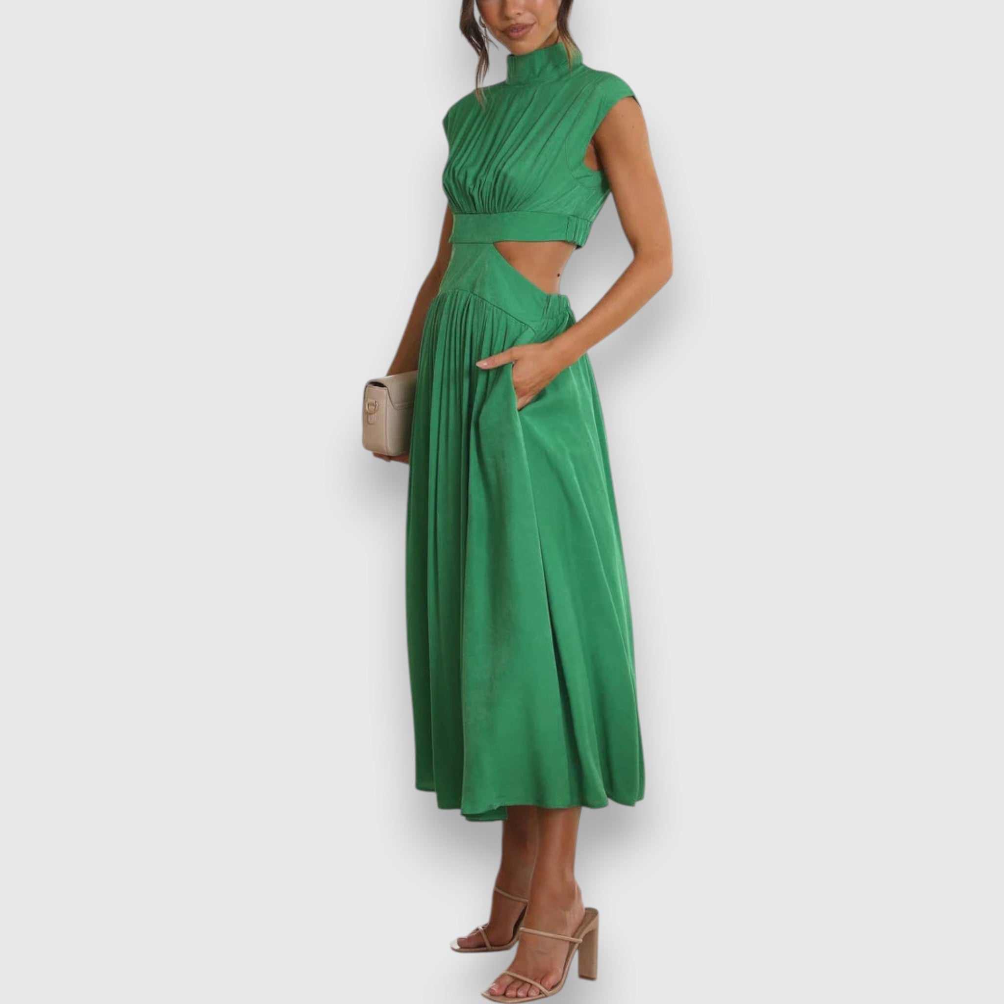 Women's Elegant Maxi Dress with Cut-Out Details