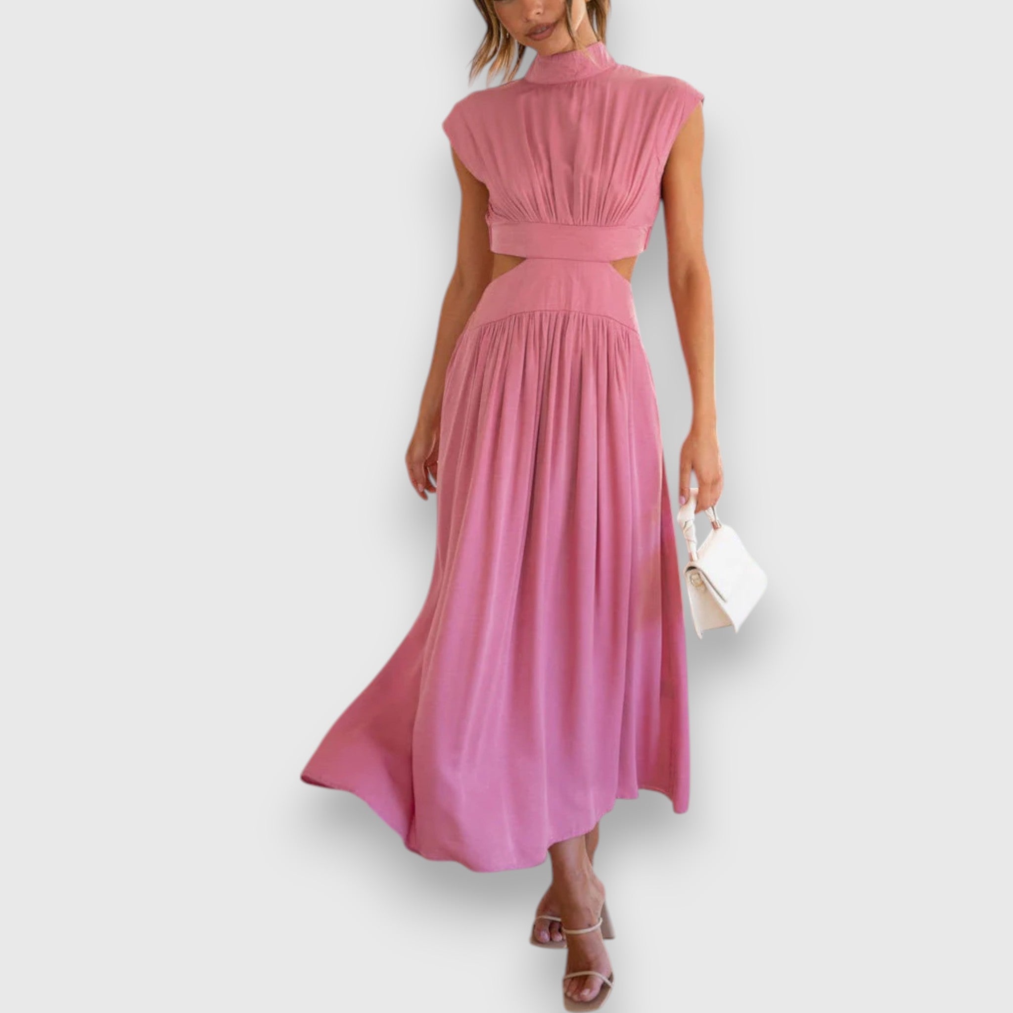 Women's Elegant Maxi Dress with Cut-Out Details
