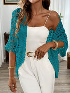Women's Light Boho Knit Cardigan with Batwing Sleeves