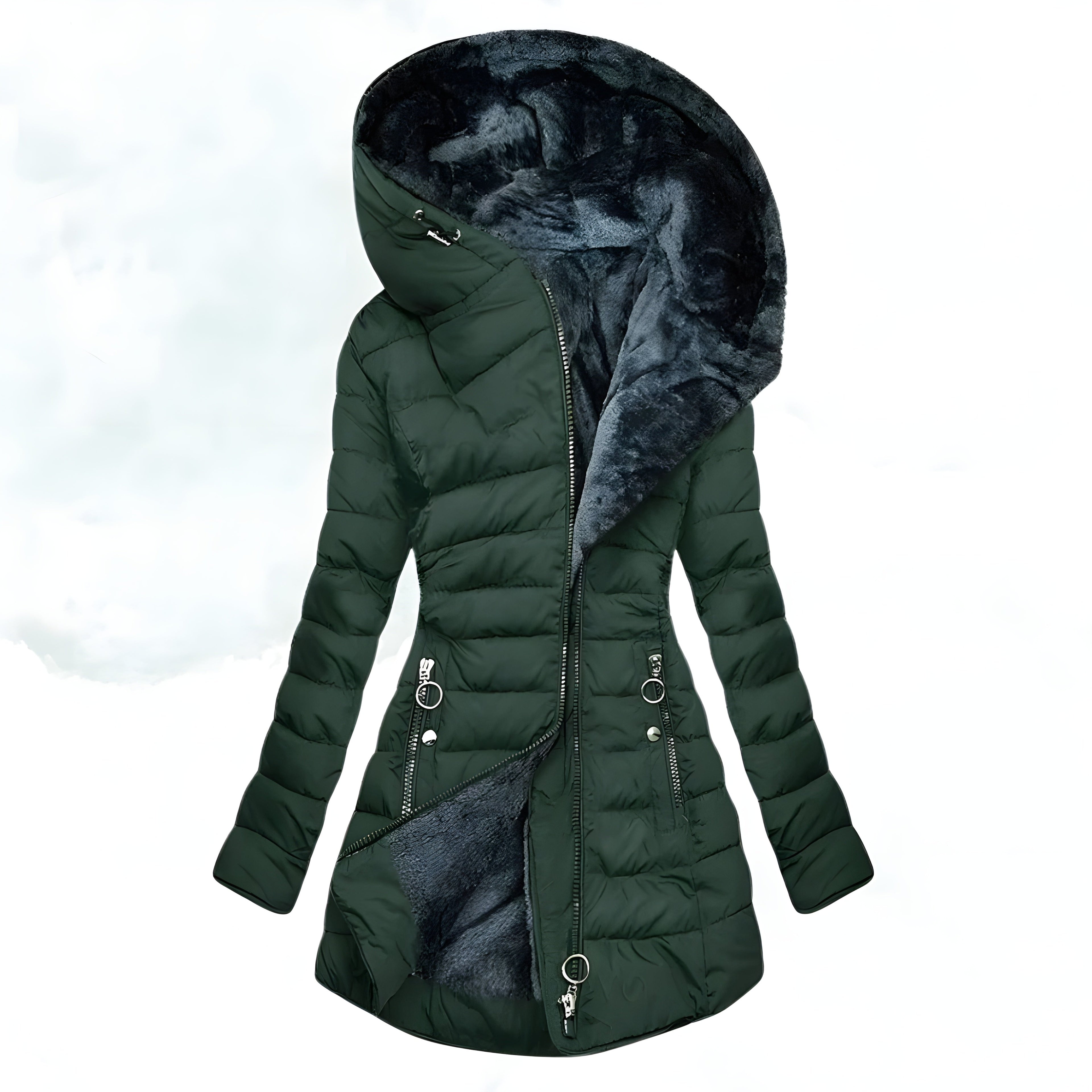 Women's Fur-Lined Cape Coat | Luxurious Oversized Outerwear for Cold Weather Style