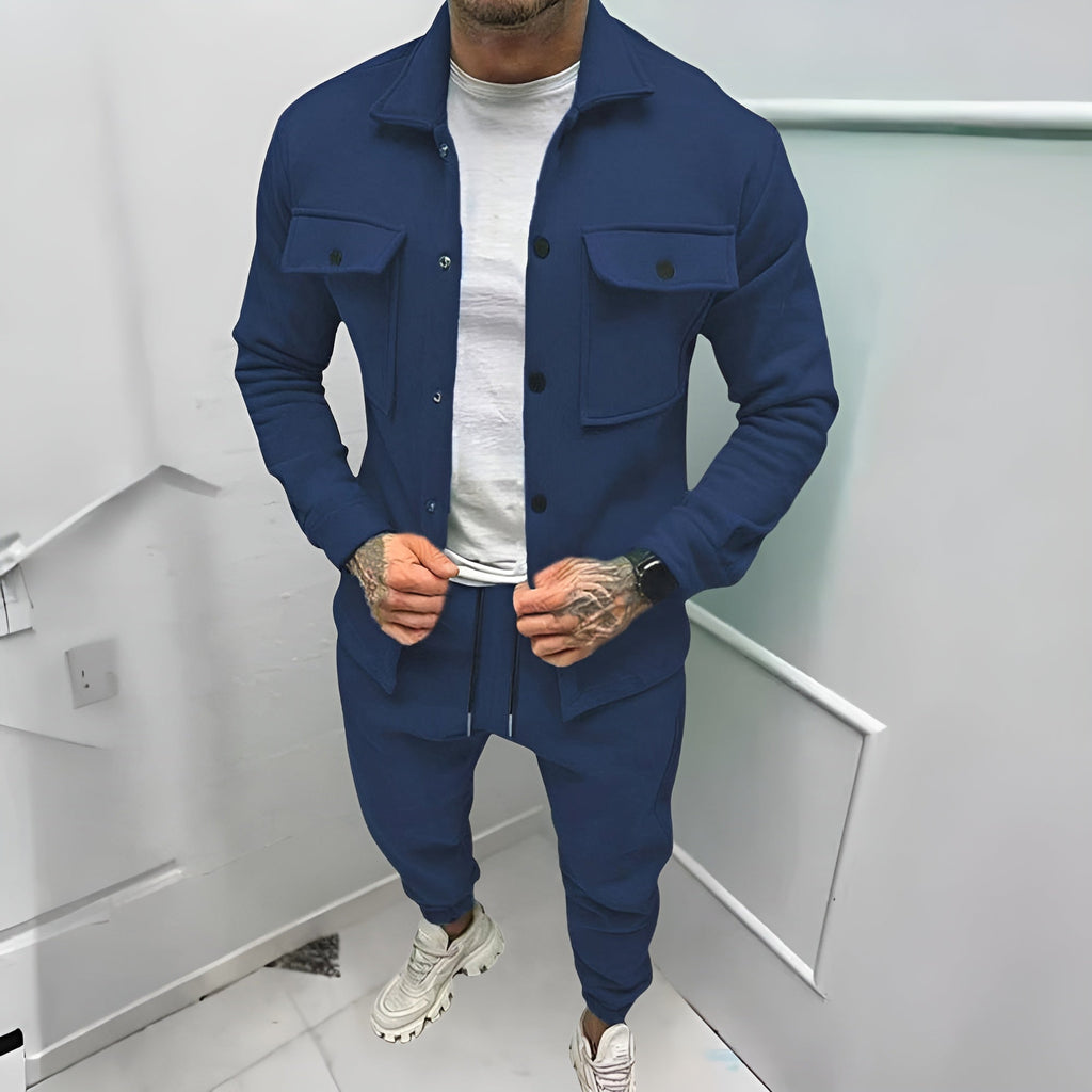 Men's Classic Two-Piece Suit Set | Elegant Tailored Dress Jacket & Trousers