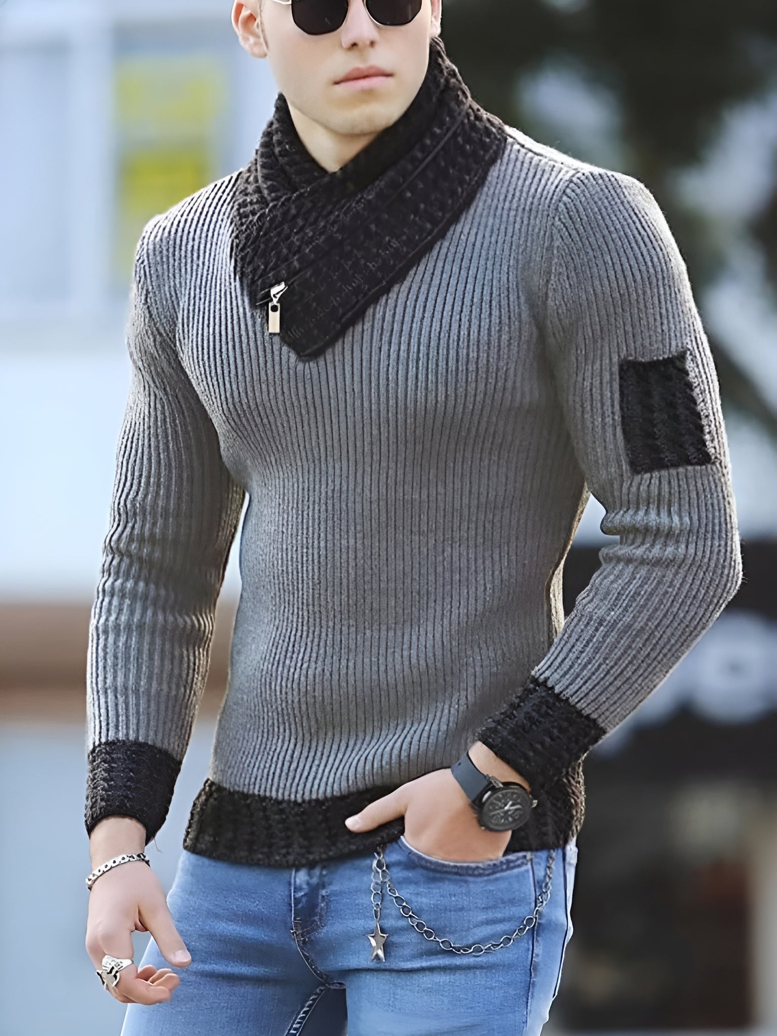 Men's Long Sleeve Knit Sweater | Classic Crewneck Knitwear for Everyday Layering