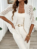 Women's Light Boho Knit Cardigan with Batwing Sleeves
