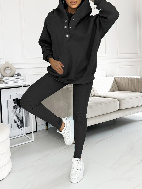 Women's 3-Piece Hoodie & Leggings Comfort Set | Soft Cozy Loungewear Outfit