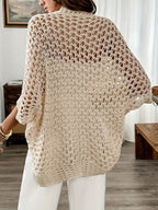 Women's Light Boho Knit Cardigan with Batwing Sleeves