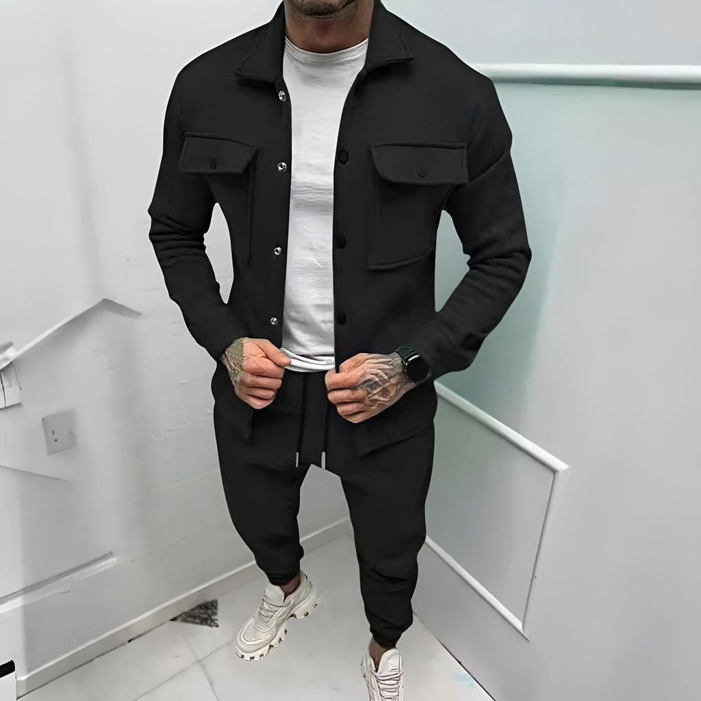 Men's Classic Two-Piece Suit Set | Elegant Tailored Dress Jacket & Trousers