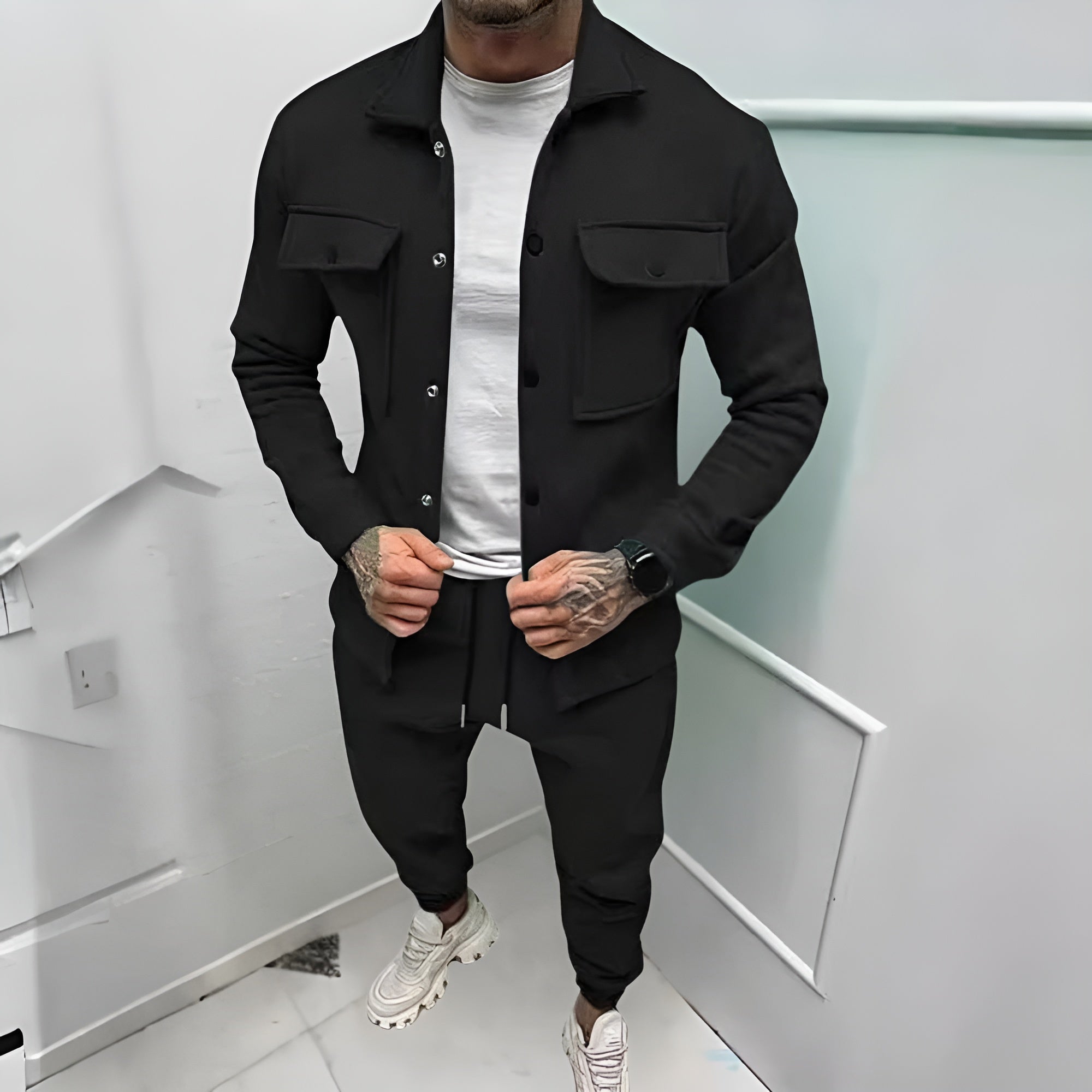 Men's Classic Two-Piece Suit Set | Elegant Tailored Dress Jacket & Trousers
