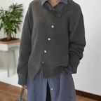 Women's Loose Fit Knit Cardigan | Casual Oversized Button-Up Sweater – Gray