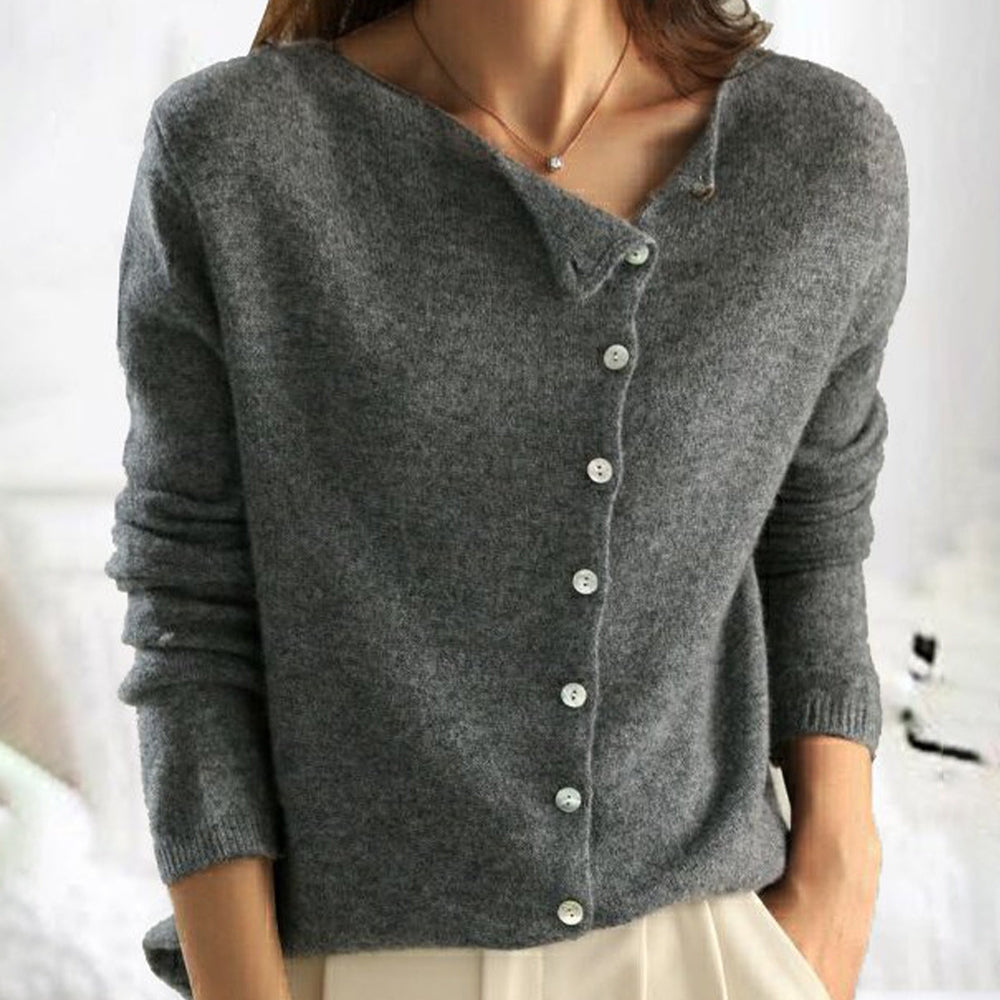 Women's Warm Knit Button-Front Sweater | Cozy Winter Knitwear with Trendy Closure