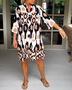 Women's Elegant Printed Wrap Dress | Timeless Feminine Design for Every Occasion