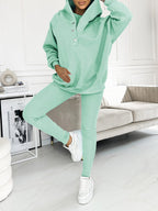 Women's 3-Piece Hoodie & Leggings Comfort Set | Soft Cozy Loungewear Outfit