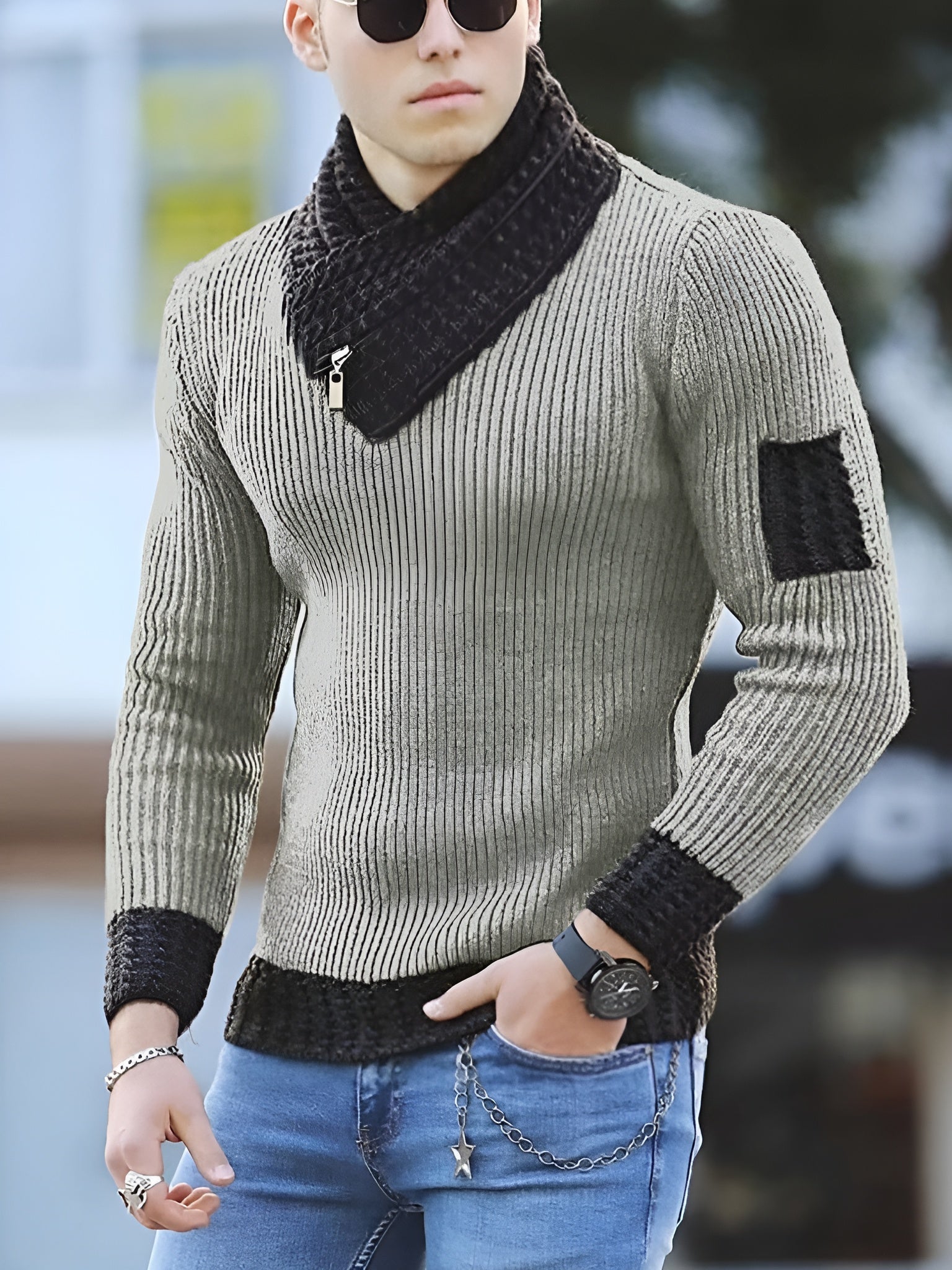 Men's Long Sleeve Knit Sweater | Classic Crewneck Knitwear for Everyday Layering