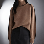 Women's Premium Organic Turtleneck Sweater | Eco-Friendly Luxury Knitwear in Neutral Tones