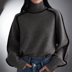 Women's Premium Organic Turtleneck Sweater | Eco-Friendly Luxury Knitwear in Neutral Tones