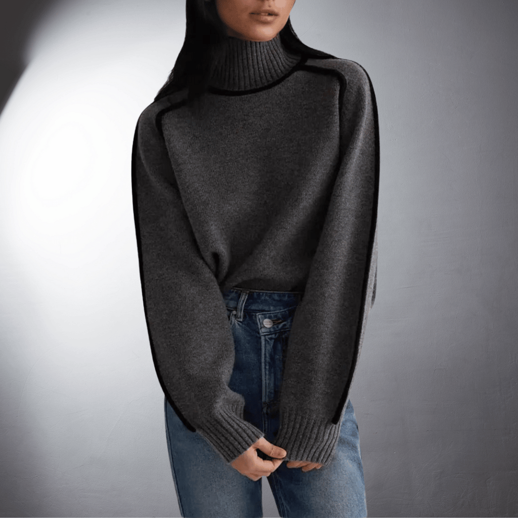 Women's Premium Organic Turtleneck Sweater | Eco-Friendly Luxury Knitwear in Neutral Tones