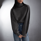 Women's Premium Organic Turtleneck Sweater | Eco-Friendly Luxury Knitwear in Neutral Tones